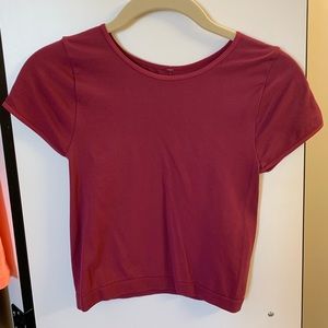 Free People dark red tight crop top